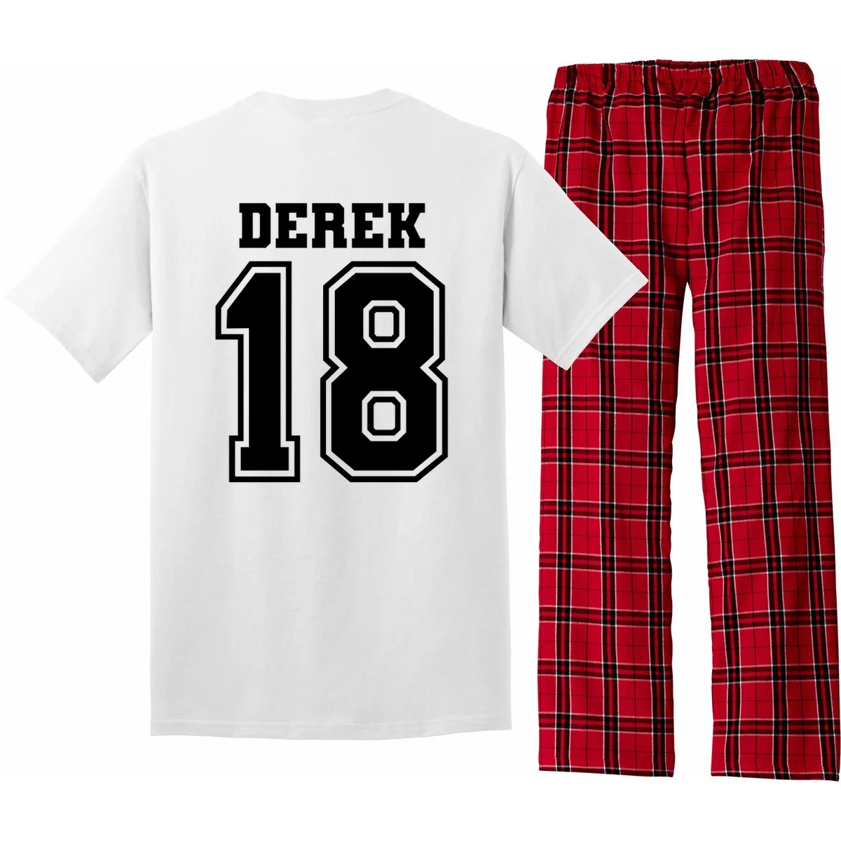 Custom Football Mom Personalized Name and Number Football Mama Gameday Pajama Set - Back