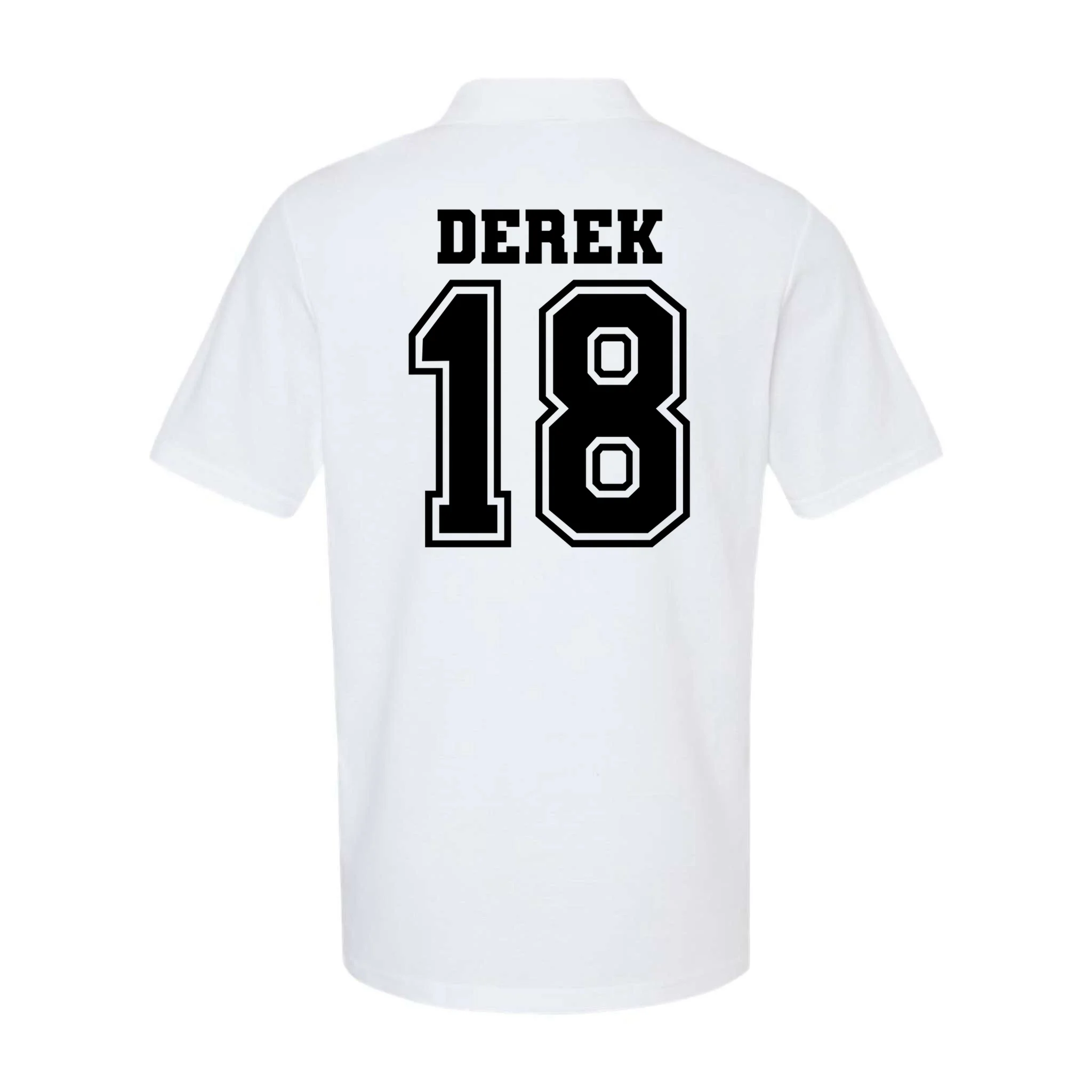 Custom Football Mom Personalized Name and Number Football Mama Gameday Men's Polo - Back