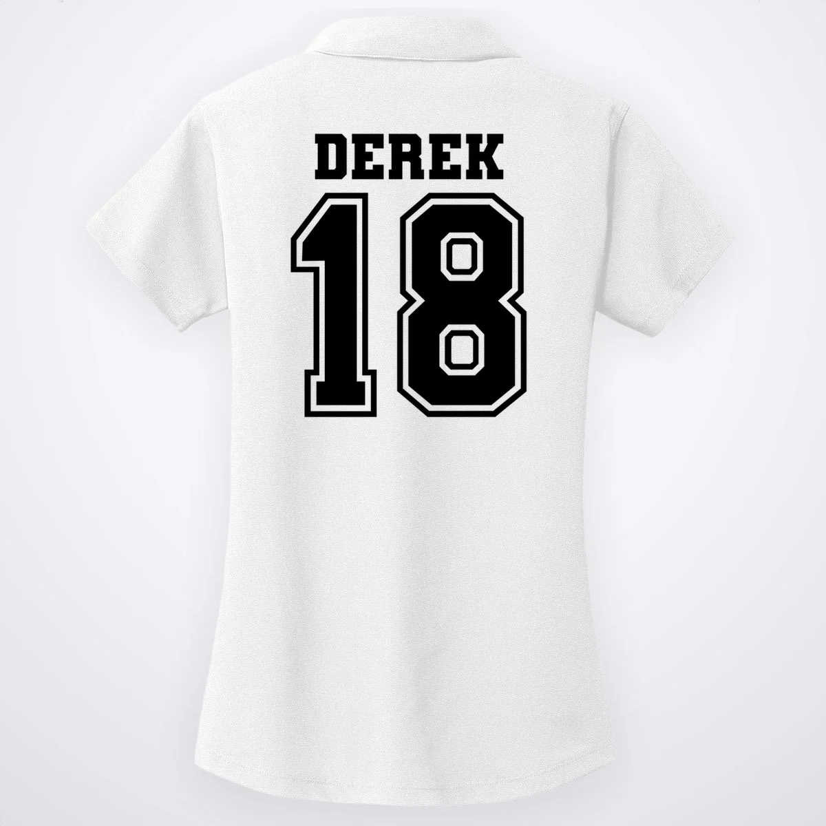 Custom Football Mom Personalized Name and Number Football Mama Gameday Women's Polo - Back