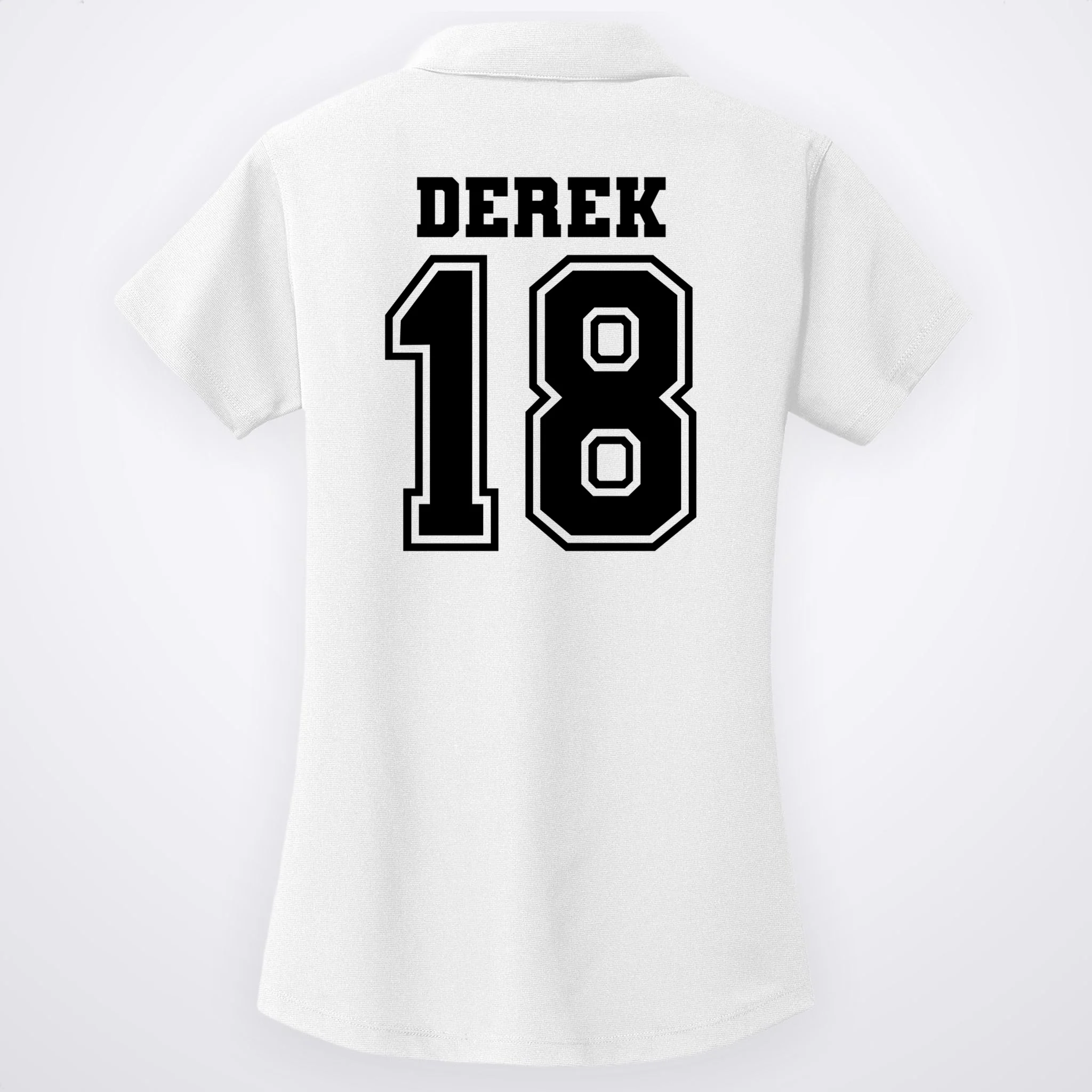 Custom Football Mom Personalized Name and Number Football Mama Gameday Women's Polo - Back