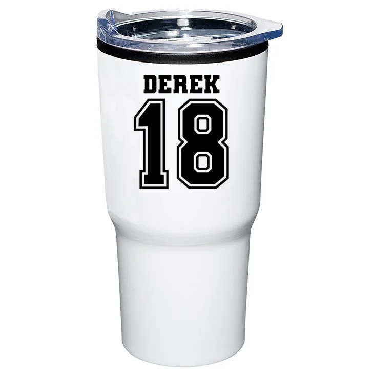 Custom Football Mom Personalized Name and Number Football Mama Gameday 20oz Tumbler - Back