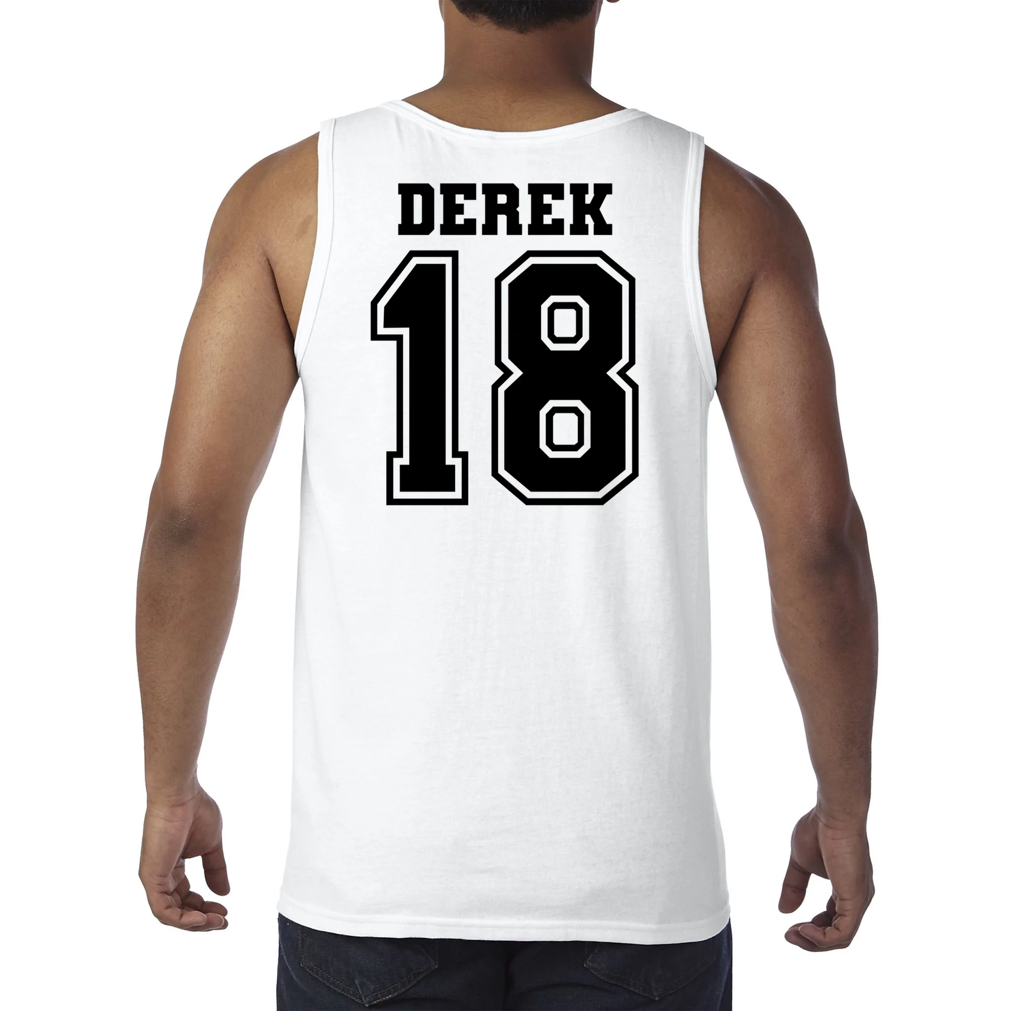 Custom Football Mom Personalized Name and Number Football Mama Gameday Tank Top - Back