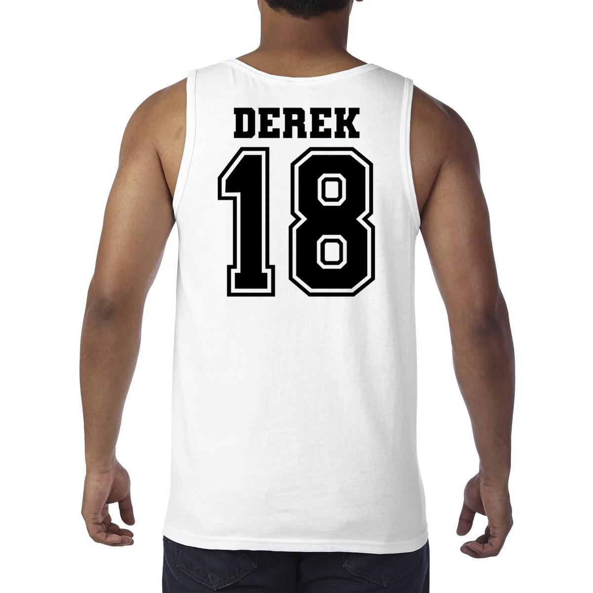 Custom Football Mom Personalized Name and Number Football Mama Gameday Tank Top - Back
