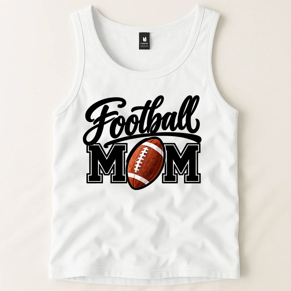 Custom Football Mom Personalized Name and Number Football Mama Gameday Tank Top - Front 1