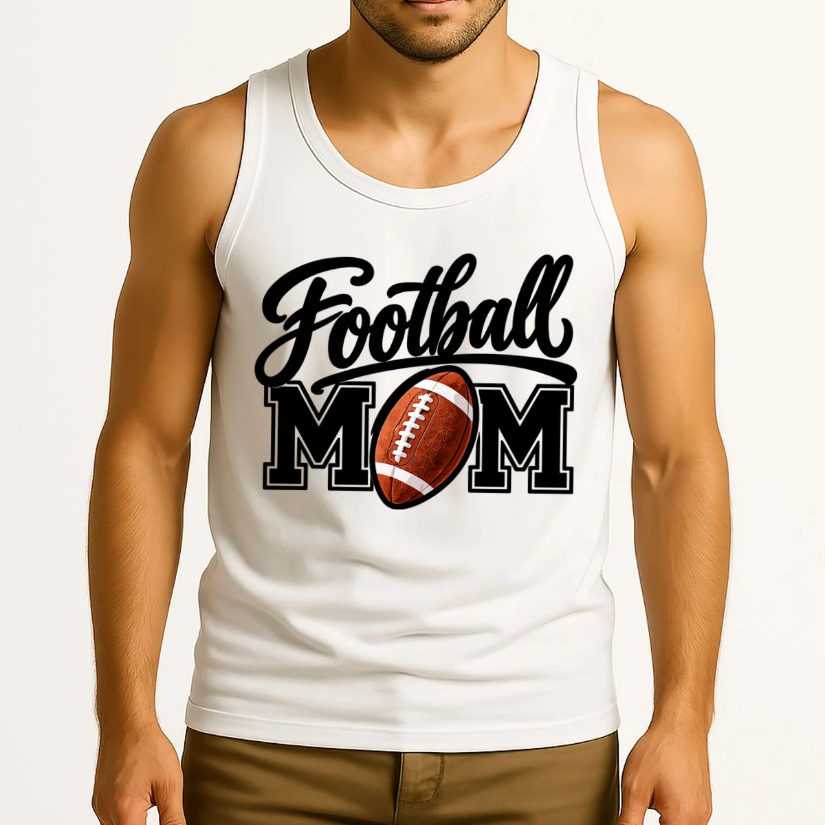 Custom Football Mom Personalized Name and Number Football Mama Gameday Tank Top - Front 2