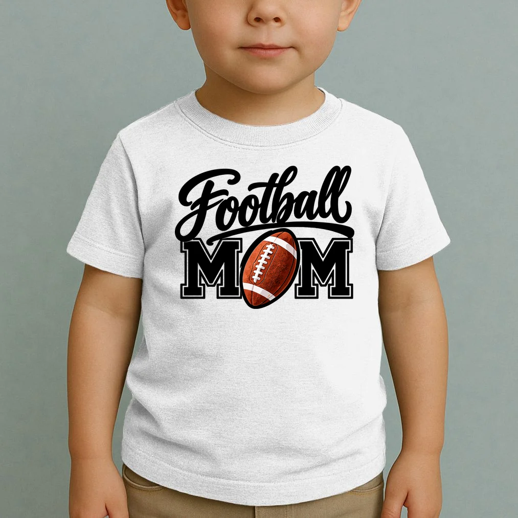 Custom Football Mom Personalized Name and Number Football Mama Gameday Toddler T-Shirt - Front 1