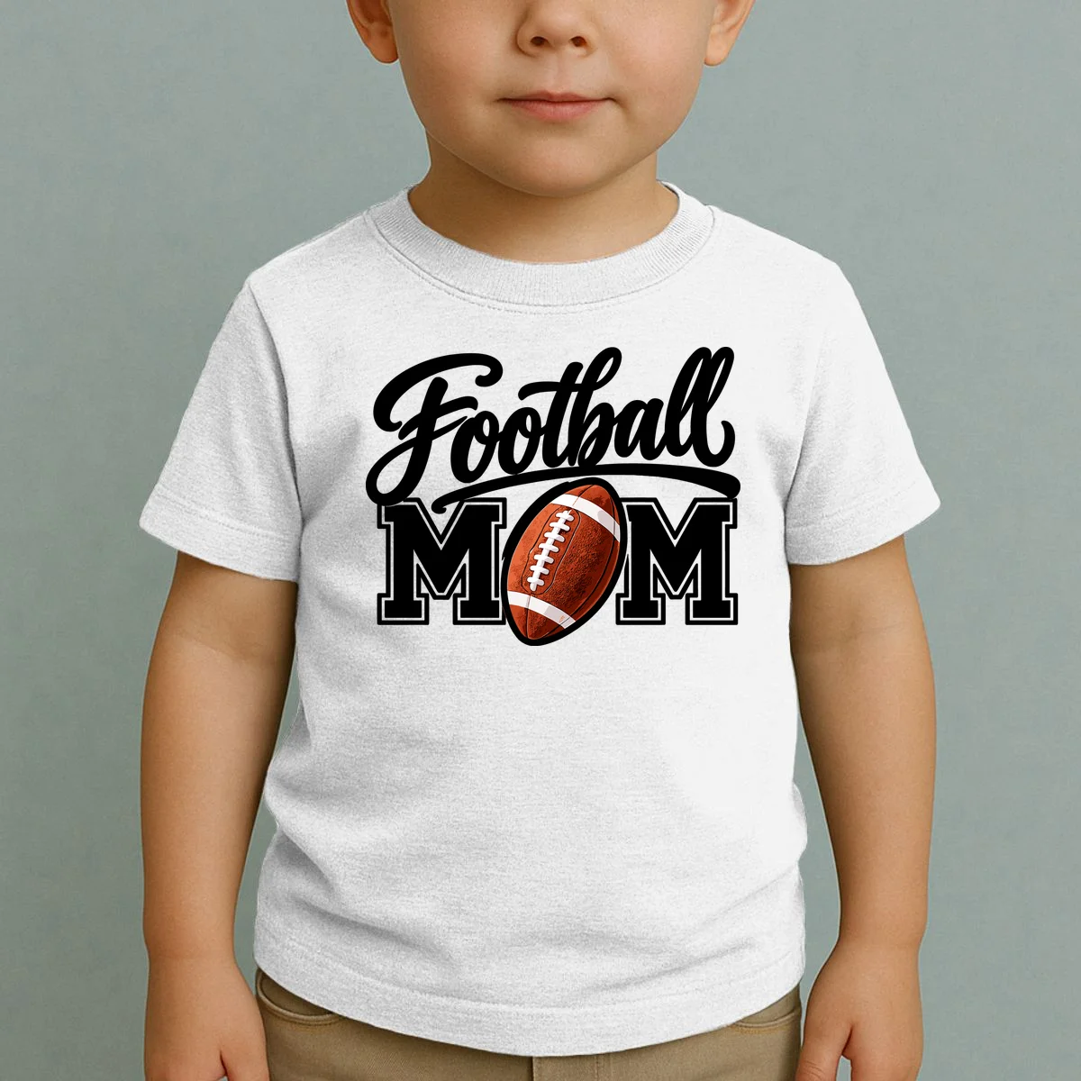 Custom Football Mom Personalized Name and Number Football Mama Gameday Toddler T-Shirt - Front 1