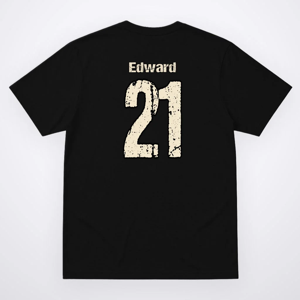 Personalized Football Name & Number – Custom Vintage Sports Design Men's T-Shirt - Back