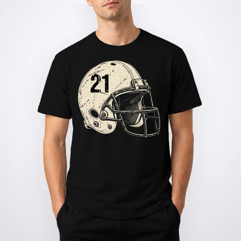 Personalized Football Name & Number – Custom Vintage Sports Design Men's T-Shirt - Front 1