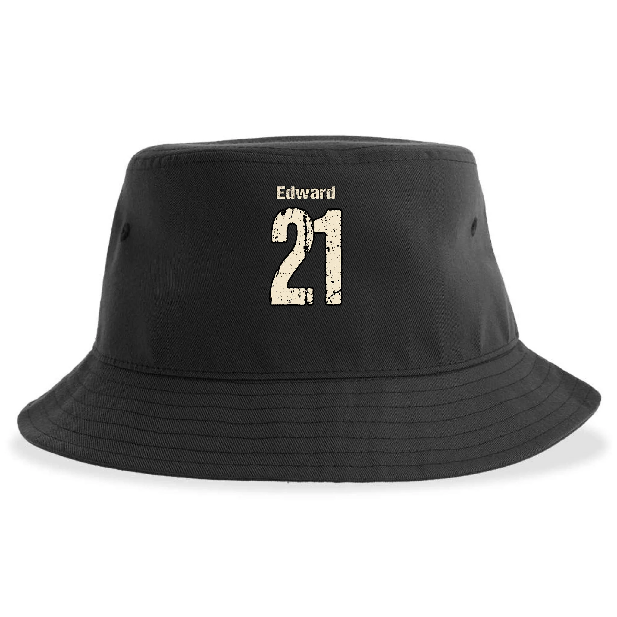 Personalized Football Name & Number – Custom Vintage Sports Design Bucket Hat - Back - Close-up