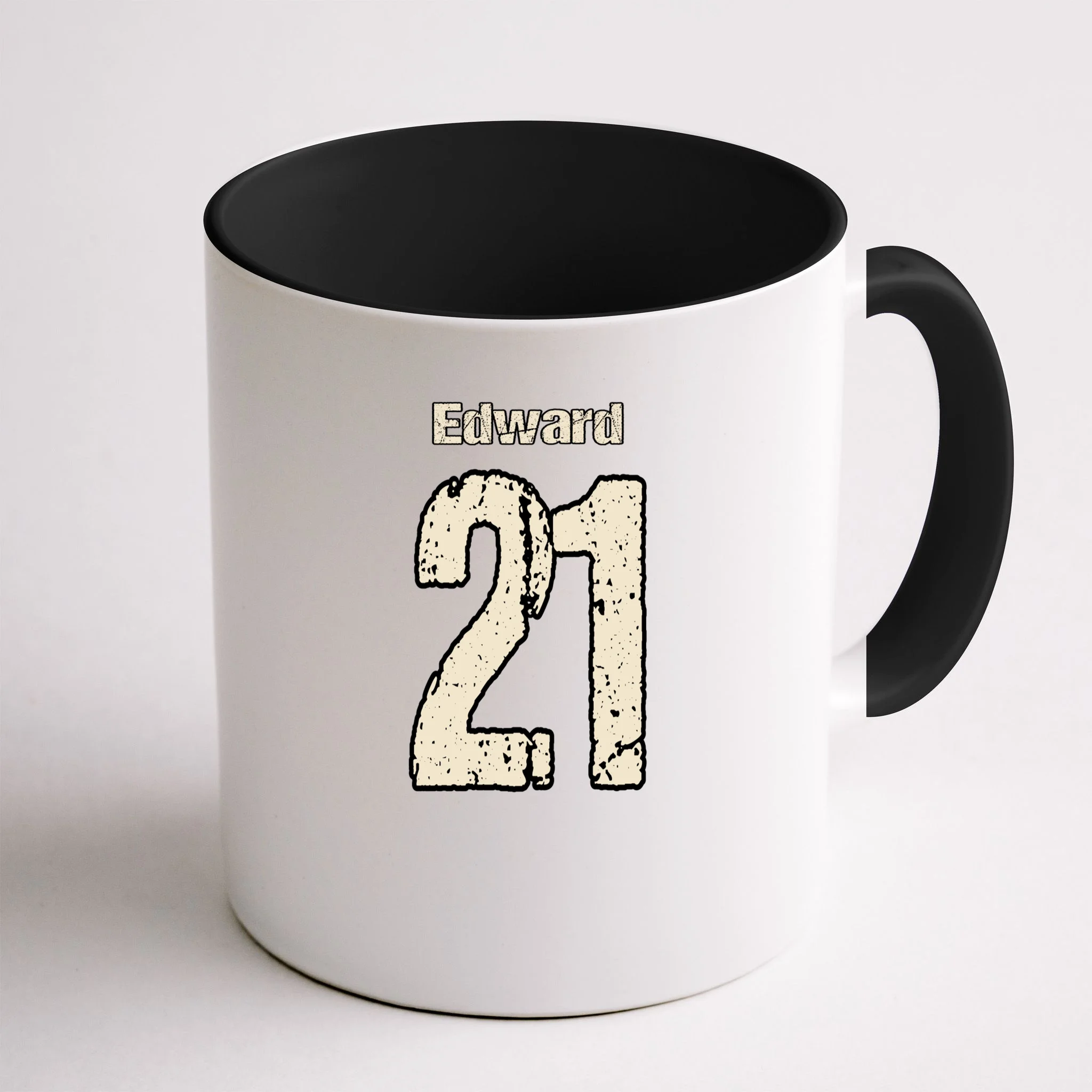 Personalized Football Name & Number – Custom Vintage Sports Design Mug - Back