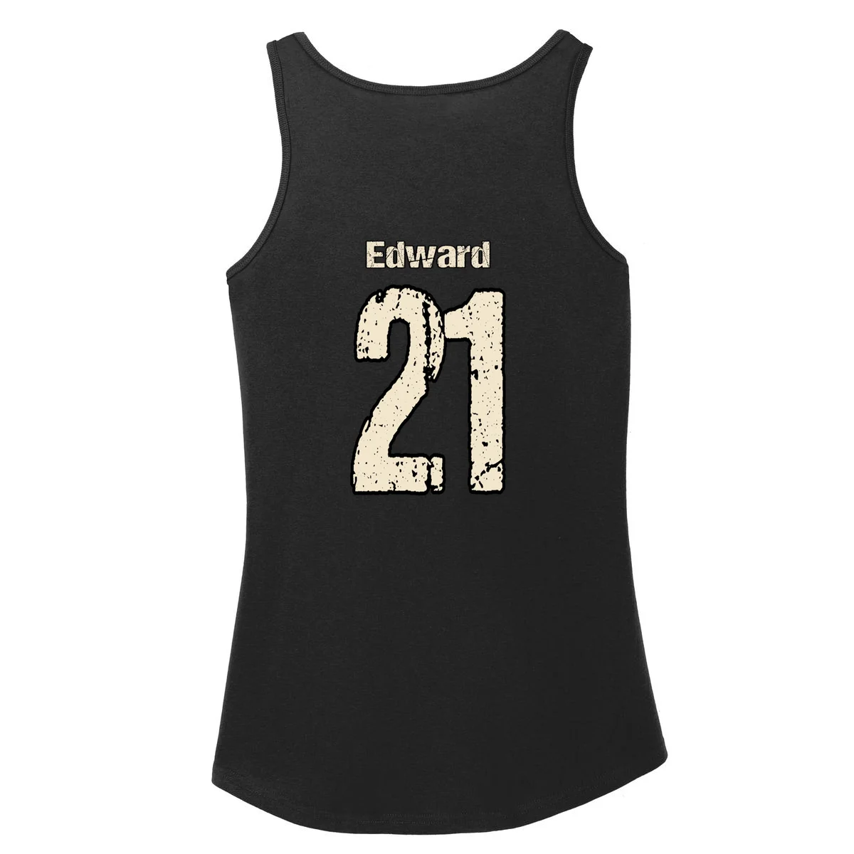 Personalized Football Name & Number – Custom Vintage Sports Design Women's Tank Top - Back - Close-up