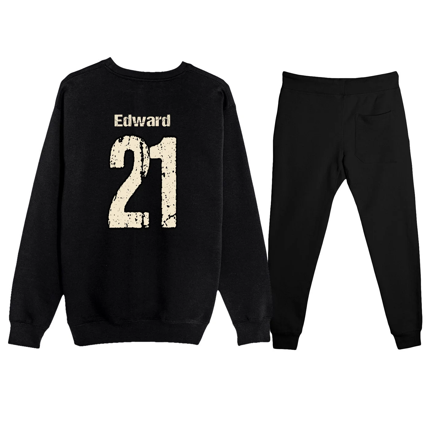 Personalized Football Name & Number – Custom Vintage Sports Design Men's Sweatsuit - Back - Close-up