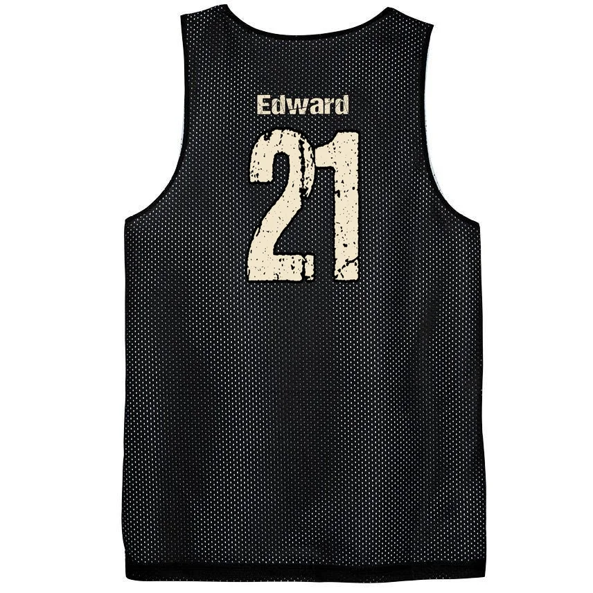 Personalized Football Name & Number – Custom Vintage Sports Design Men's Basketball Jersey - Back - Close-up