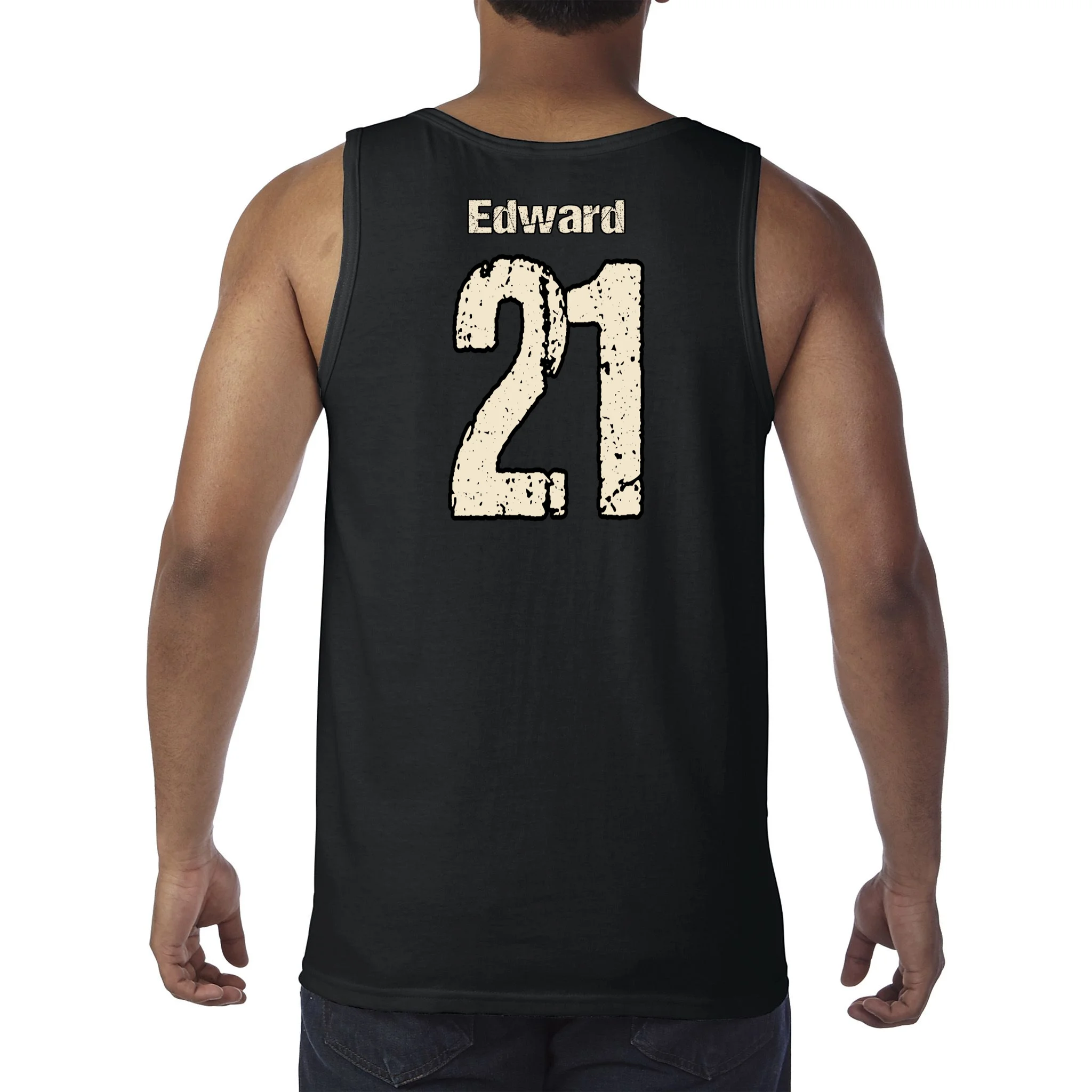 Personalized Football Name & Number – Custom Vintage Sports Design Men's Tank Top - Back