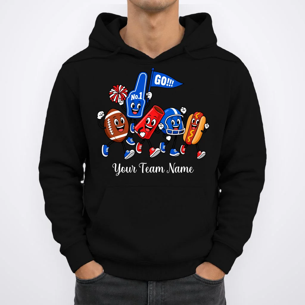 Personalized Football Team Mascot Shirt – Custom Sports Design Men's Hoodie - Front 1