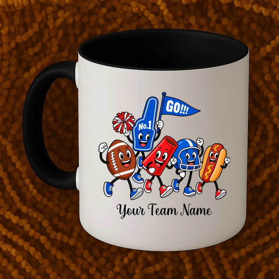 Personalized Football Team Mascot Shirt – Custom Sports Design Mug - Front 1