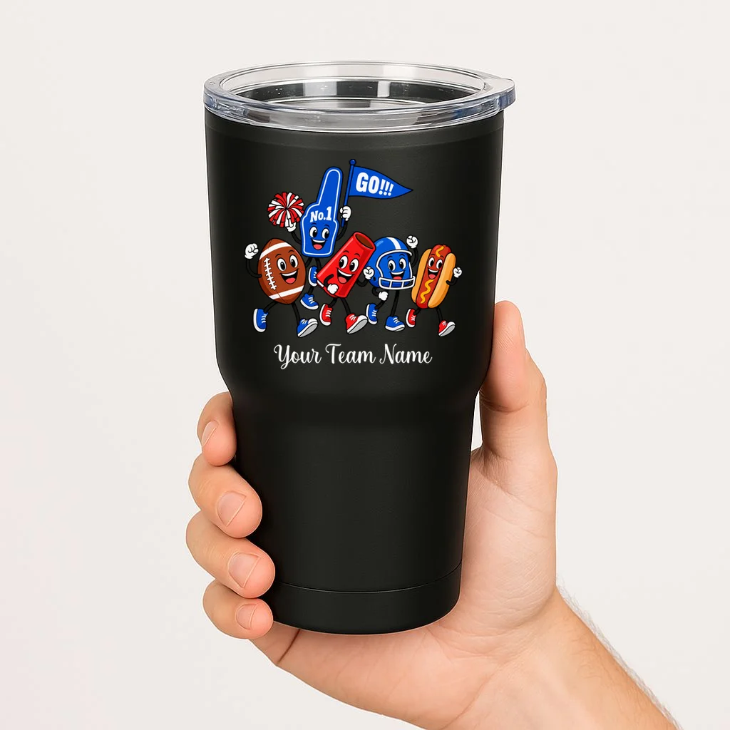 Personalized Football Team Mascot Shirt – Custom Sports Design 20oz Tumbler - Front 1