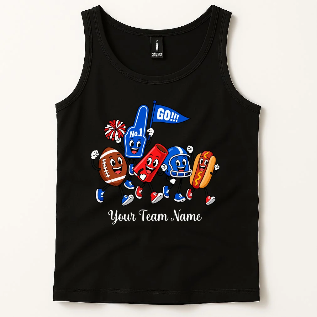 Personalized Football Team Mascot Shirt – Custom Sports Design Men's Tank Top - Front 1
