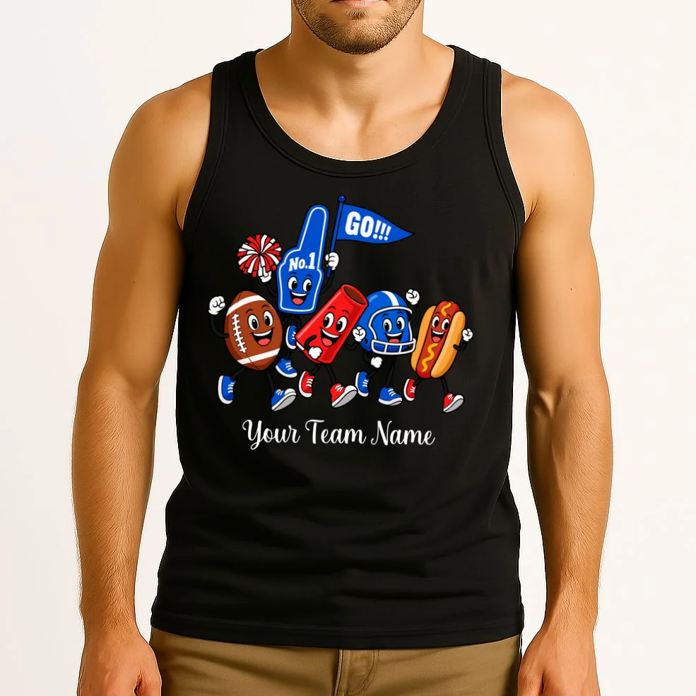 Personalized Football Team Mascot Shirt – Custom Sports Design Men's Tank Top - Front 2