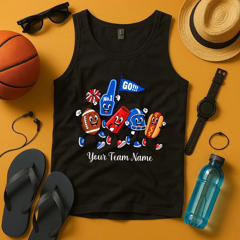 Personalized Football Team Mascot Shirt – Custom Sports Design Men's Tank Top - Front 3
