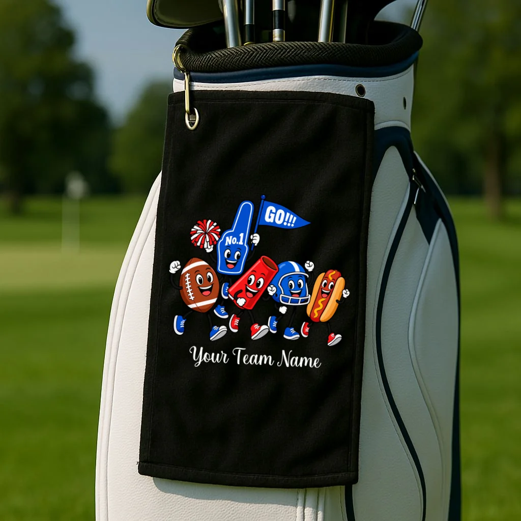 Personalized Football Team Mascot Shirt – Custom Sports Design Golf Towel - Front 2