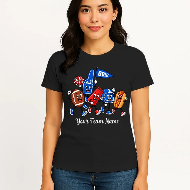Personalized Football Team Mascot Shirt – Custom Sports Design Women's T-Shirt - Front 3
