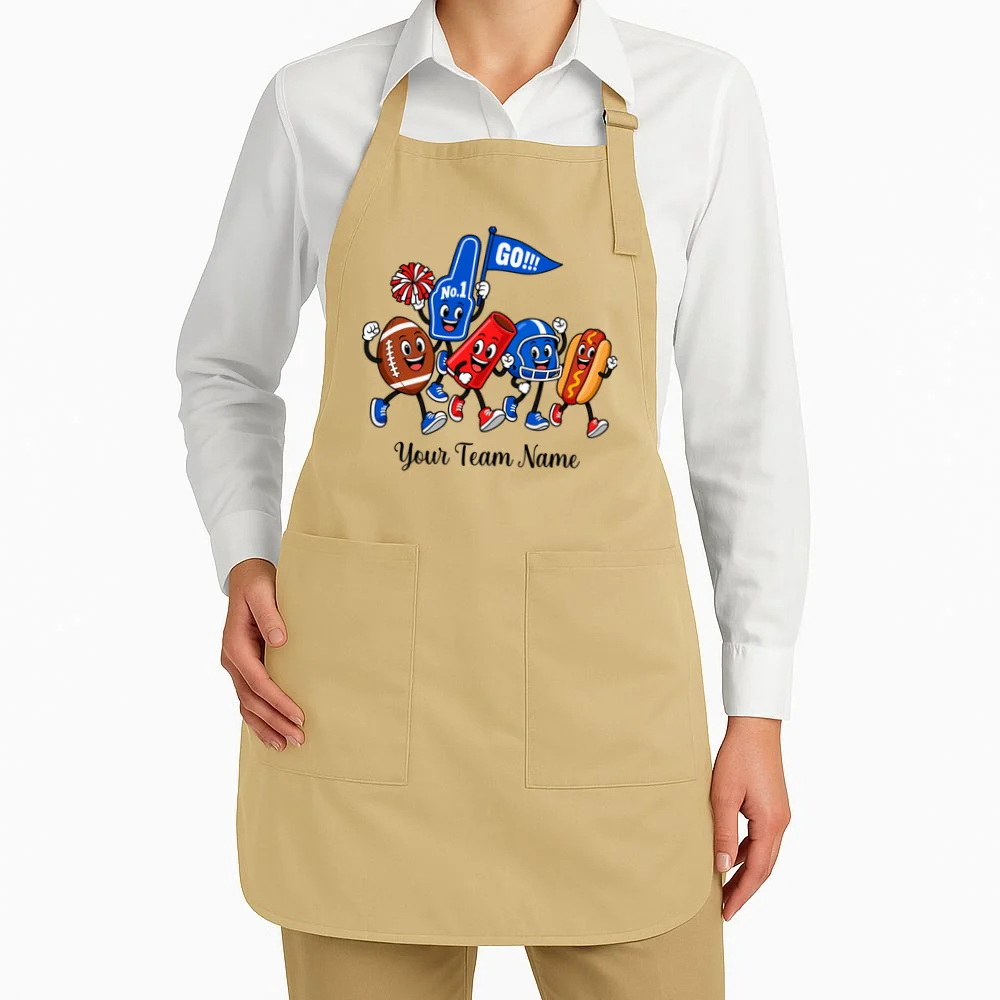 Personalized Football Team Mascot Shirt – Custom Sports Design Apron - Front 1
