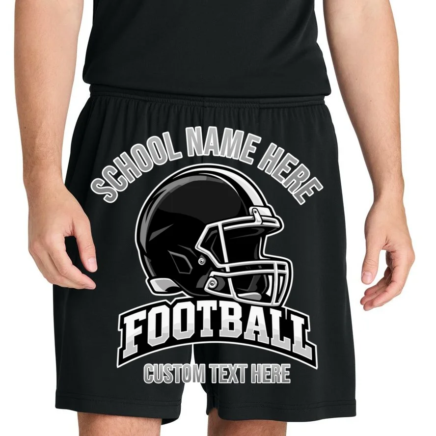 Personalized Football Team Design – Custom School Name & Football Text Graphic Men's Shorts - Front 1