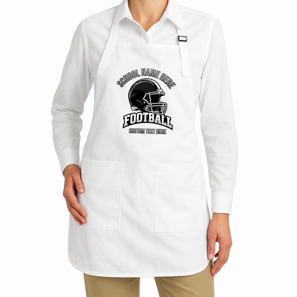Personalized Football Team Design – Custom School Name & Football Text Graphic Apron - Front 1