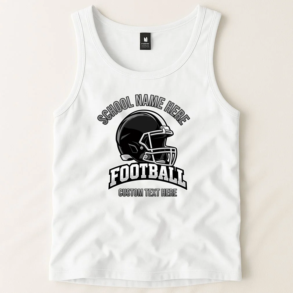 Personalized Football Team Design – Custom School Name & Football Text Graphic Men's Tank Top - Front 1