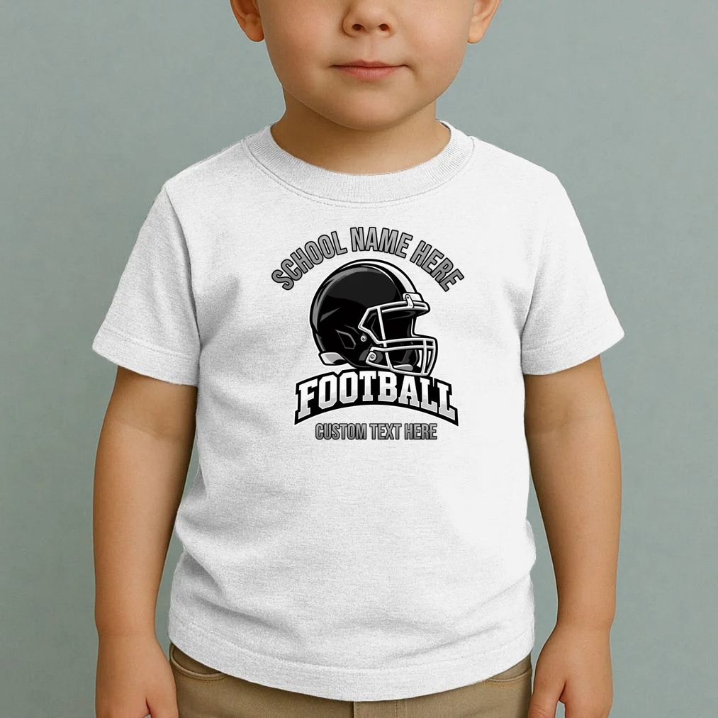 Personalized Football Team Design – Custom School Name & Football Text Graphic Toddler T-Shirt - Front 1