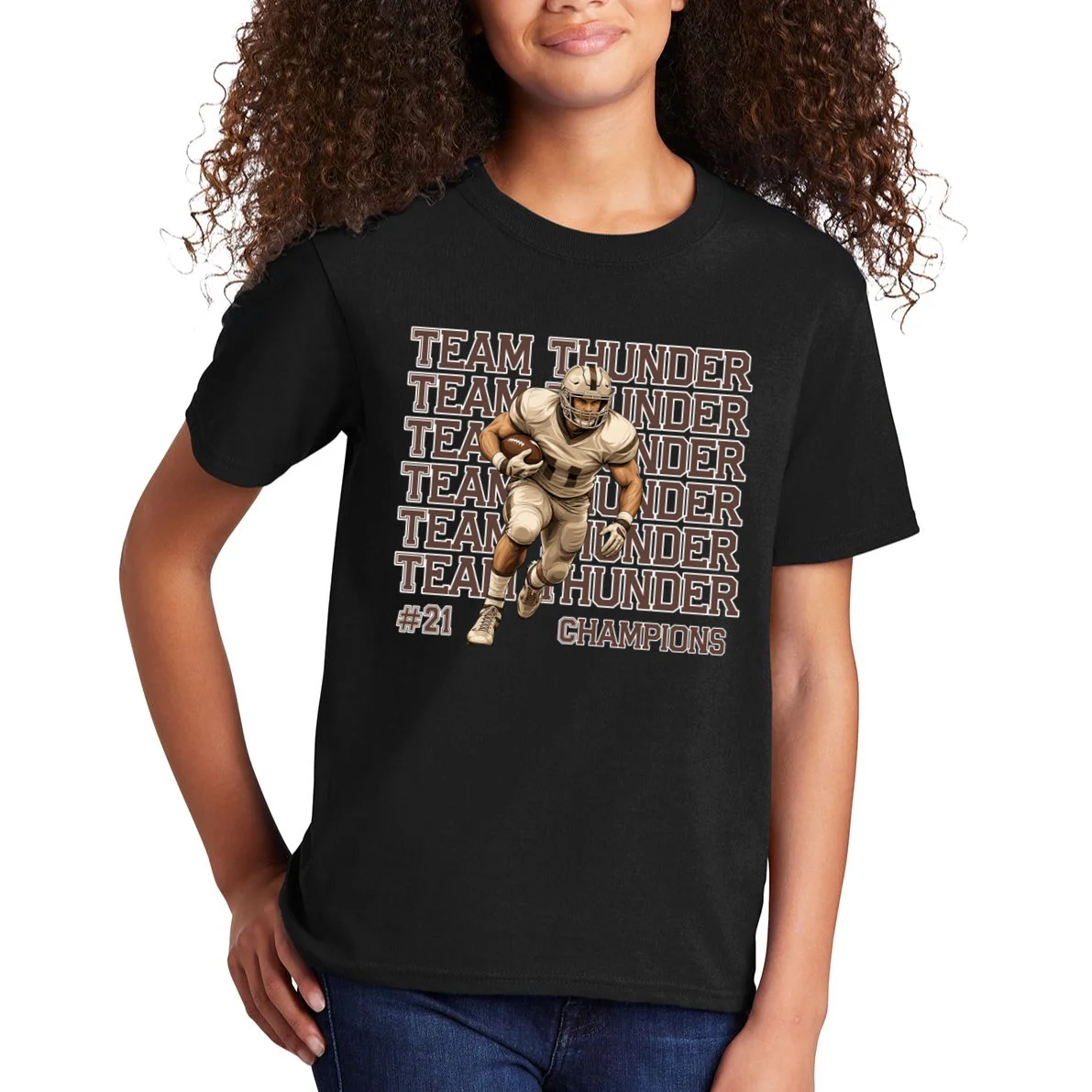 Personalized Football Team Shirt – Custom Name & Number Design Kids T-Shirt - Front 1
