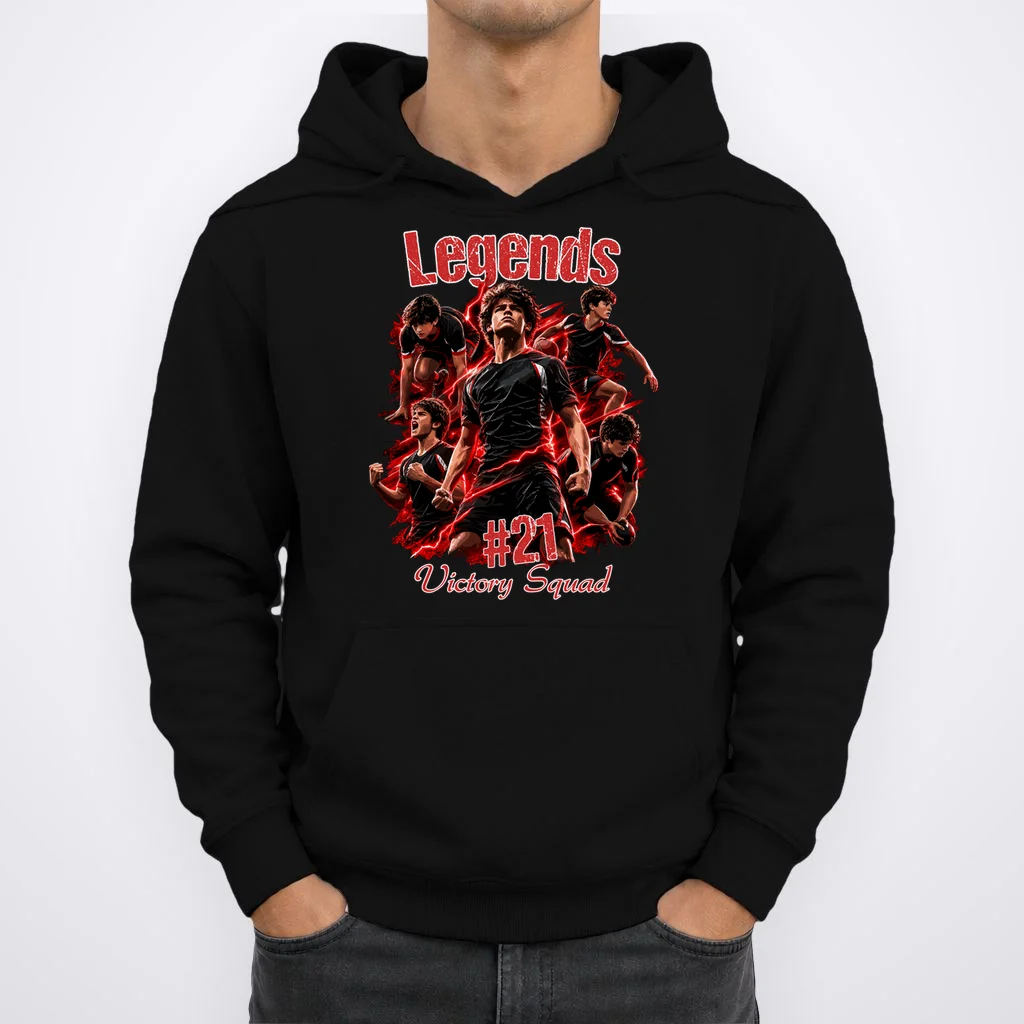 Personalized Football Shirt – Custom Name, Number, Soccer Squad Design Men's Hoodie - Front 1