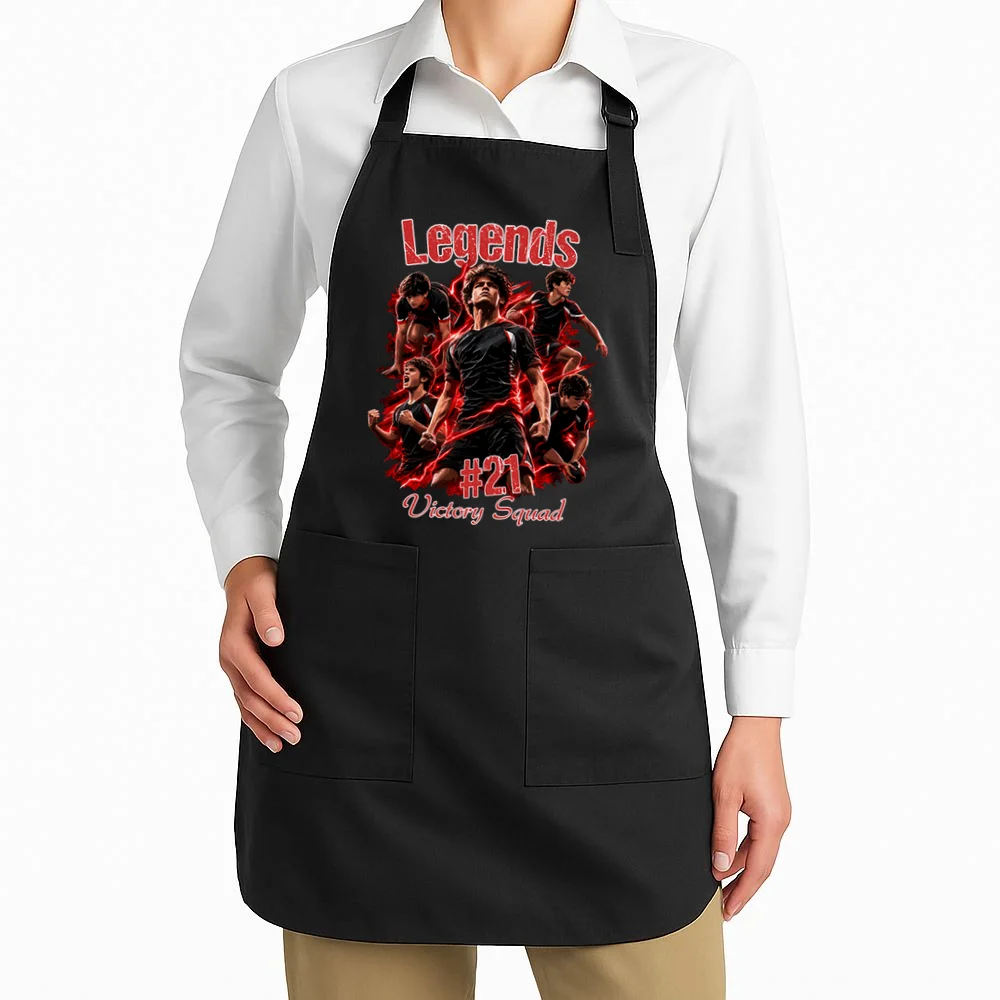 Personalized Football Shirt – Custom Name, Number, Soccer Squad Design Apron - Front 1