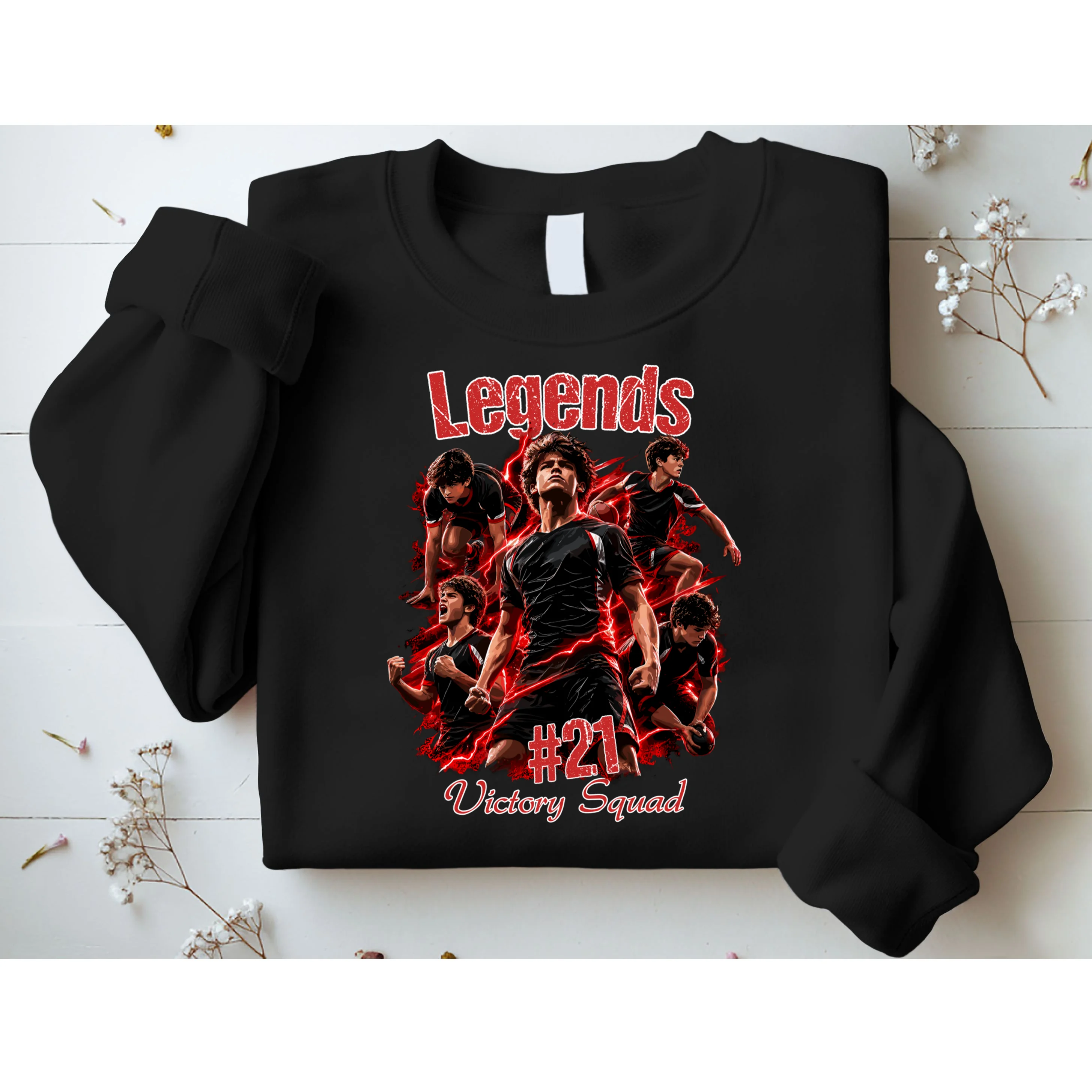 Personalized Football Shirt – Custom Name, Number, Soccer Squad Design Men's Sweatshirt - Front 1