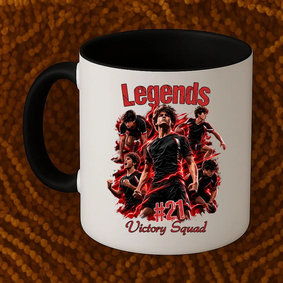 Personalized Football Shirt – Custom Name, Number, Soccer Squad Design Mug - Front 1