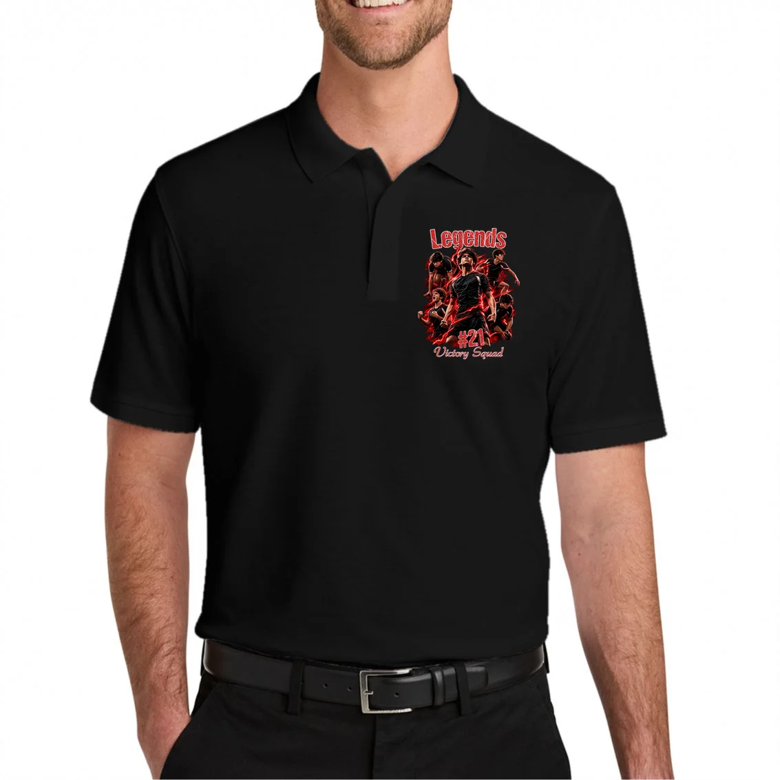 Personalized Football Shirt – Custom Name, Number, Soccer Squad Design Men's Polo - Front 1