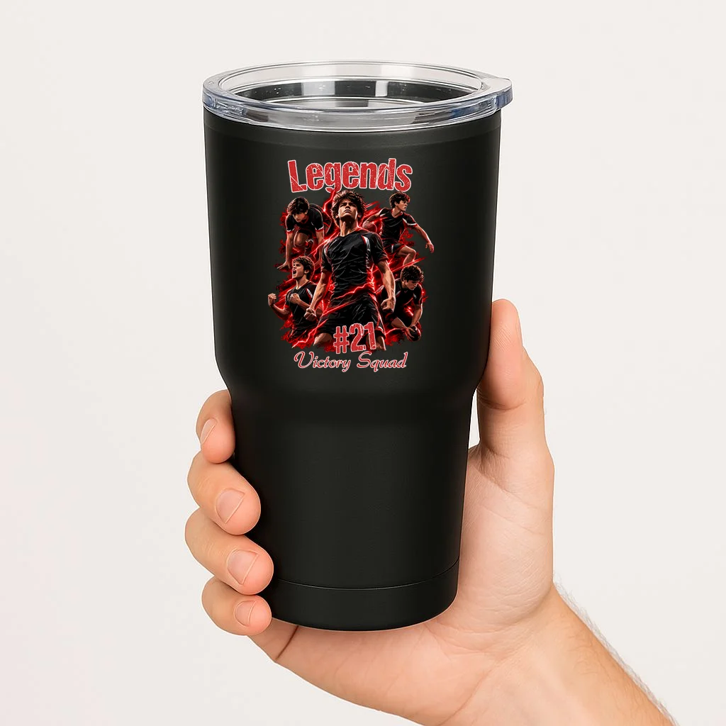 Personalized Football Shirt – Custom Name, Number, Soccer Squad Design 20oz Tumbler - Front 1