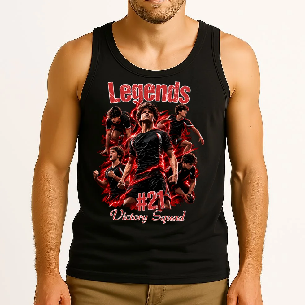 Personalized Football Shirt – Custom Name, Number, Soccer Squad Design Men's Tank Top - Front 2