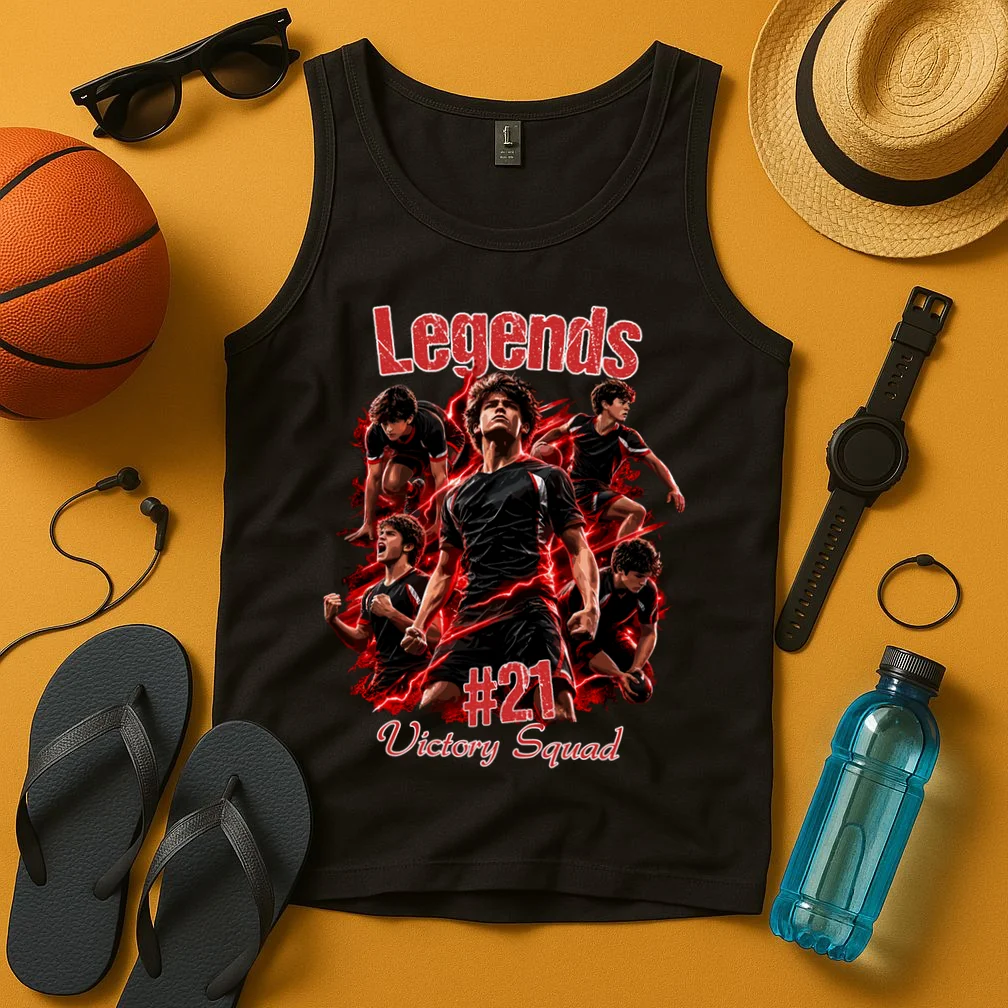 Personalized Football Shirt – Custom Name, Number, Soccer Squad Design Men's Tank Top - Front 3