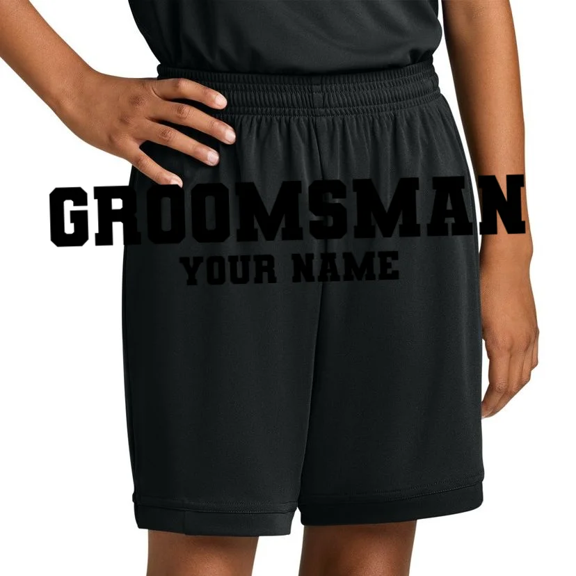 Personalized Groomsmen Bachelor Party Kids Shorts - Front 1