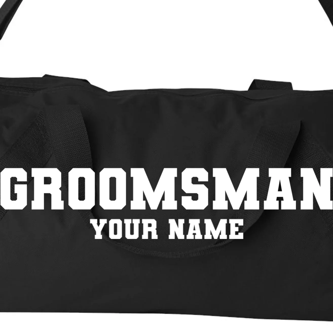 Personalized Groomsmen Bachelor Party Duffel Bag - Front - Close-up