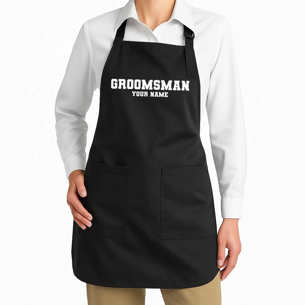 Personalized Groomsmen Bachelor Party Apron - Front 1