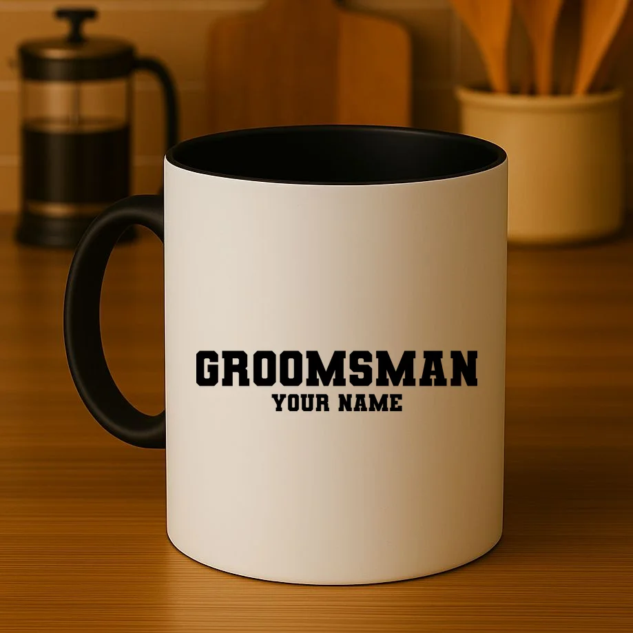 Personalized Groomsmen Bachelor Party Coffee Mug - Front 3
