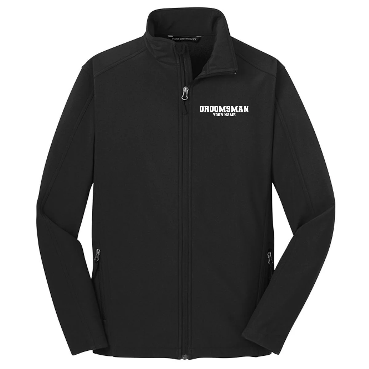 Personalized Groomsmen Bachelor Party Men's Soft Jacket - Front