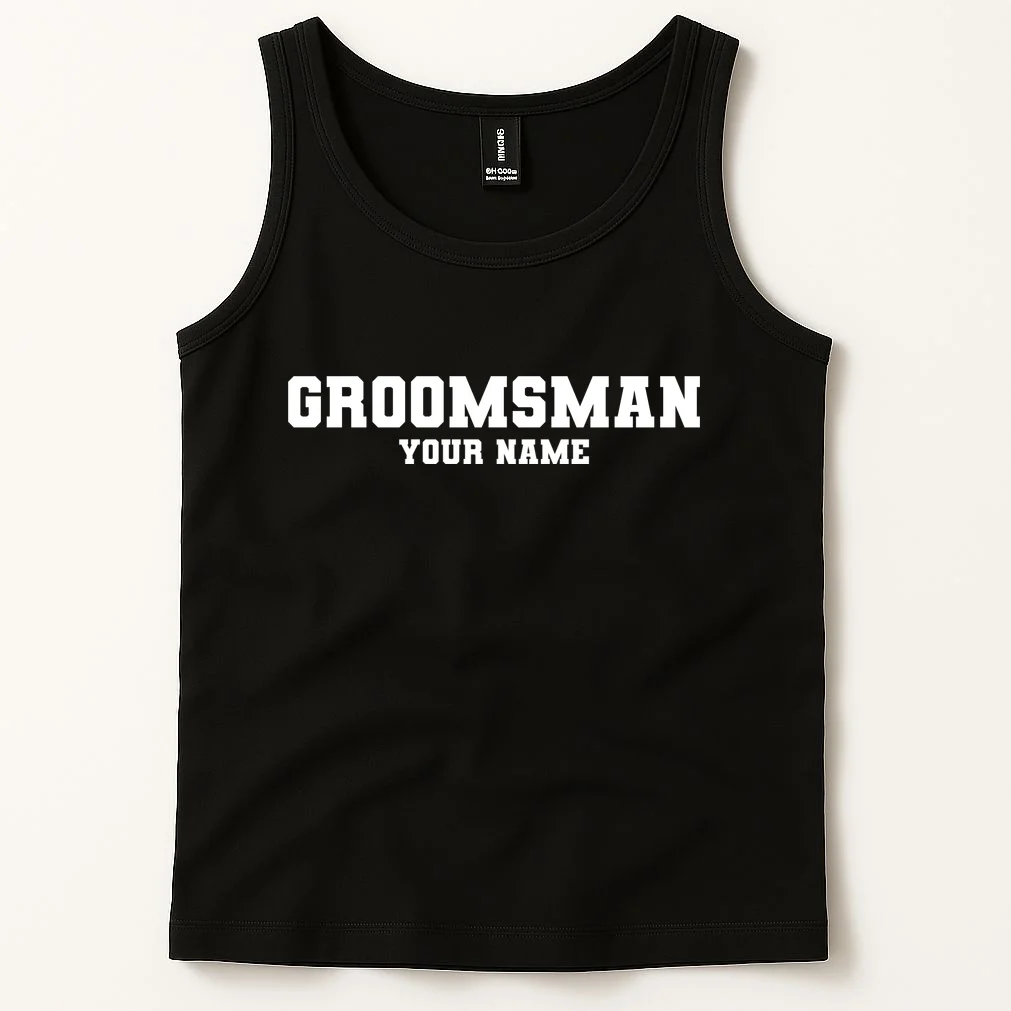 Personalized Groomsmen Bachelor Party Tank Top - Front 1