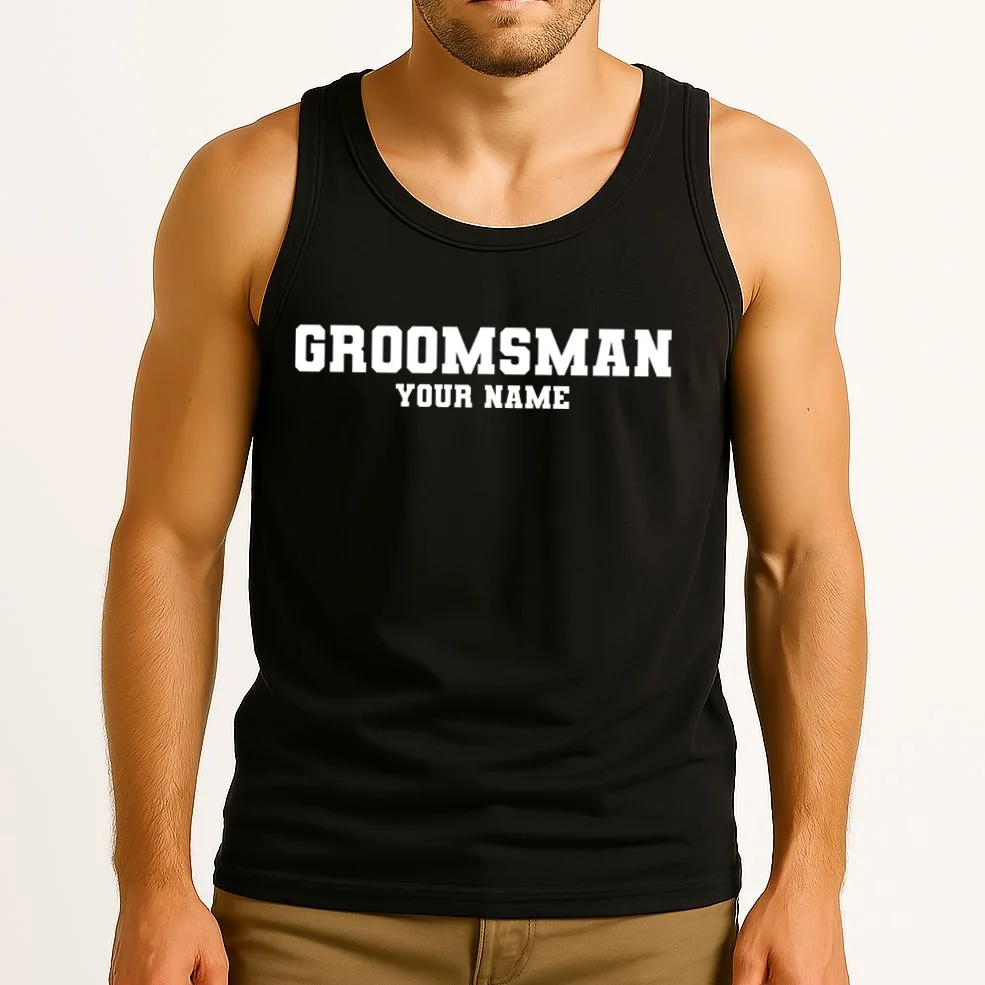 Personalized Groomsmen Bachelor Party Tank Top - Front 2