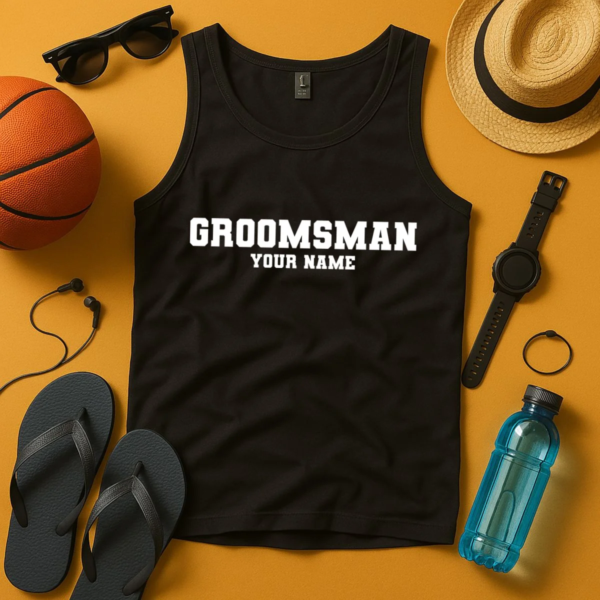 Personalized Groomsmen Bachelor Party Tank Top - Front 3