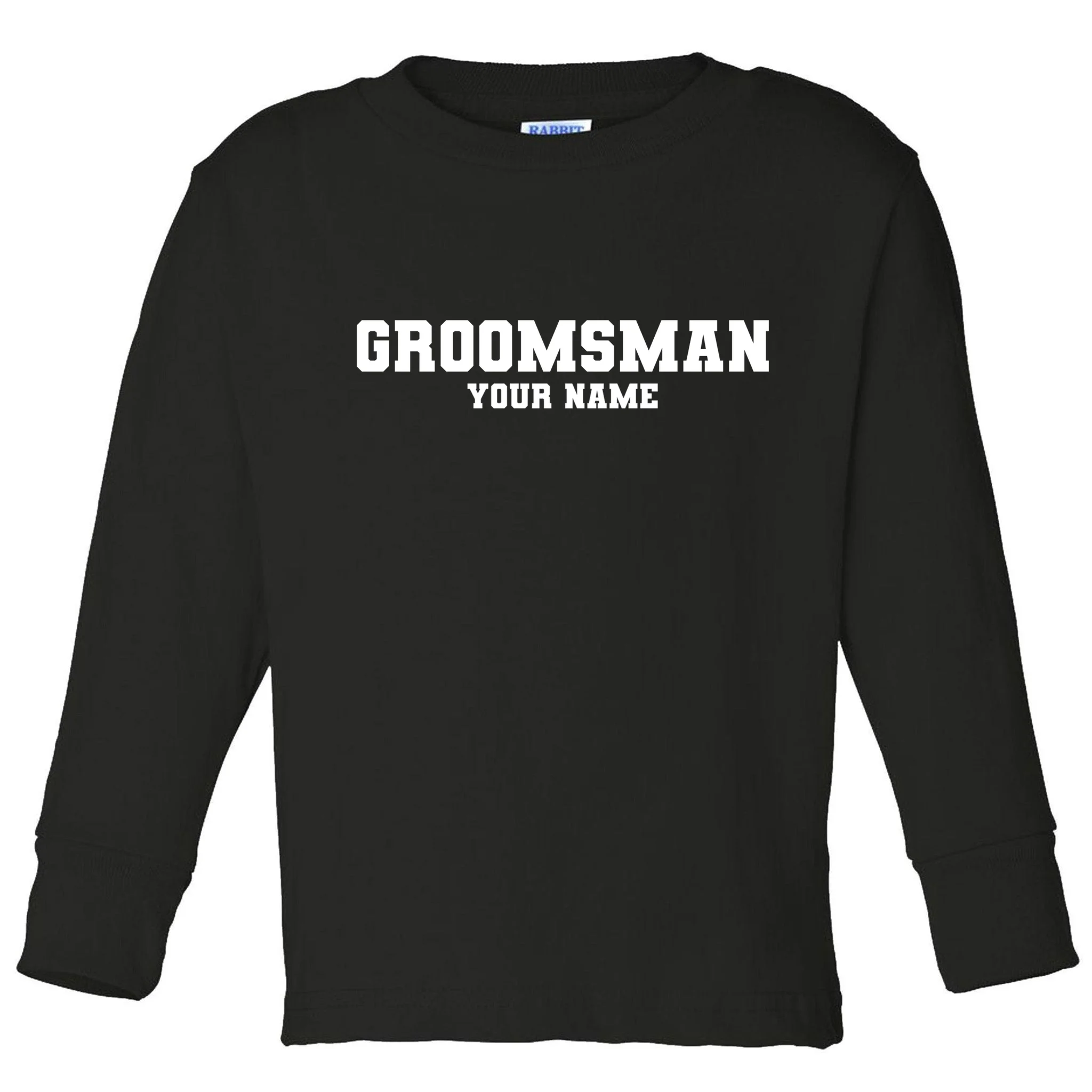 Personalized Groomsmen Bachelor Party Toddler Long Sleeve Shirt - Front